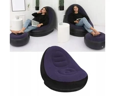 Pripučiama sofa-gultas-fotelis su kojų atrama, skirta paplūdimiui, sodui, tvirta + pompa