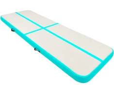 Pripučiamas gimnastikos kilimėlis, žalias, 400x100x15cm, PVC