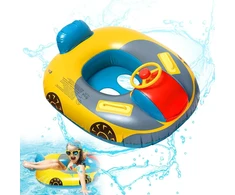 Pripučiamas plaukimo ratas, 72 x 65 cm automobilinis plaukimo ratas, vaikiškas plaukimo ratas, plaukimo sėdynė, vaikiška valtis, plaukimo priemonė su vairo rankena, plaukimo priemonė vaikams, vaikams