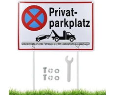 Privataus parkavimo ženklas „parkavimas draudžiamas“ (30 x 20 cm aliuminis), transporto priemonės velkamos už mokestį – aiškus ženklas, draudžiantis parkavimą – parkavimo ženklai, parkavimo draudimo ženklas, privataus draudimo ženklas