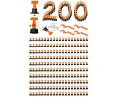 Pro100system plytelių lyginimo sistema, daugkartinio naudojimo spaustukai, keičiamos adatos, 200 vnt.