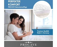 Čiužinys Procave Lyocell-tencel antčiužinis – dygsniuotas, su 4 elastinėmis kampinėmis juostelėmis, baltas, 200x220 cm