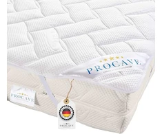 Čiužinys Procave Lyocell-tencel antčiužinis – dygsniuotas, su 4 elastinėmis kampinėmis juostelėmis, baltas, 200x220 cm