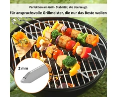 Profesionalūs nerūdijančio plieno bbq iešmai, itin platūs: 1 cm, itin tvirti 2 mm storio (20 vnt., 50 cm) mėsos iešmai mėsai ir daržovėms, kebabų iešmai, mangal, schampura, iešmai