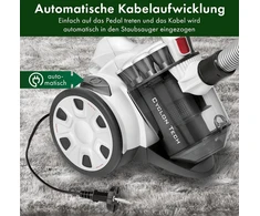 Proficare® dulkių siurblys be maišelio parketui, kilimams, plytelėms, 700 vatų dulkių siurblys su hepa filtru, dulkių siurblys be maišelio su 3 šepetėliais ir 4 krypčių mikro filtrų sistema, pc-bs 3110