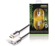 Profigold 1m pasukamas didelės spartos hdmi kabelis su 99,996% ofc variu ir 24k kietojo aukso jungtimis