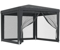 Proginė palapinė su 4 sienomis, antracito, 3x3m, HDPE