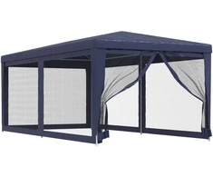 Proginė palapinė su 6 tinklinėmis sienomis, mėlyna, 3x6m, HDPE