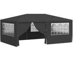 Proginė palapinė su šoninėmis sienomis, antracito, 4x6m, 90g/m²