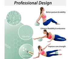 Proiron gimnastikos kamuolys, mažas 25 cm, pilateso kamuolys su treniruočių instrukcijomis, mažas fitneso kamuolys su pripučiamu šiaudeliu, gimnastikos kamuolys pilatesui, jogai, viso kūno treniruotėms