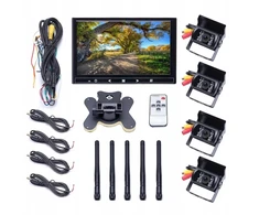 Projack 9 colių monitorius su 4x wifi kamera sunkvežimiui, kombainui, ekskavatoriui, naktinis režimas 12/24v