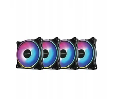 Prolimatech 4 vnt. Argb korpuso ventiliatorių Progaming 120 mm + Pwm valdiklis ir nuotolinio valdymo pultas, juodas