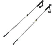 Prosource Anti Shock trekingo/ėjimo/žygio lazdos su kompasu (2 vnt. rinkinys), juodos spalvos, Prosource