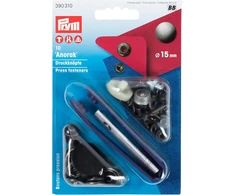 Prym spaudės anorakams, 15 mm, žalvaris