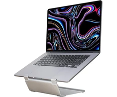 Psitek ergonomiškas nešiojamojo kompiuterio stovas - 3 mm 6061 aliuminis, nešiojamojo kompiuterio pakėlimo stovas, aušinimo dizainas, skirtas nešiojamiesiems kompiuteriams iki 17 colių, stabilus ir saugus, patentuotas vietą taupantis sprendimas