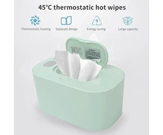 Pssopp drėgnų servetėlių šildymo dėžutė, buitinis, didelės talpos, pastovios temperatūros, drėgnų servetėlių šildytuvas (žalias)