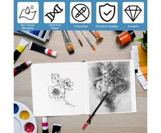 Pu viršelio eskizų knygelė menininkams, 20 x 20 cm akvarelės piešimo bloknotas 200 g/m², 160 puslapių (80 lapų) eskizų knygelė su storu popieriumi ir pieštukų eskizų popieriumi menininkams, vaikams, studentams (juoda)