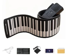 Puiki dovana! | pianinas 88 klavišų Roll-up - Midi 128 ritmų vaikams