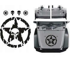 Punisher žvaigždė 46cm Tuning Off Road 4x4 lipdukai - Yess lipdukai