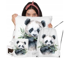 Puodelis + pagalvė + krepšys Panda Set Little Panda eucalyptus