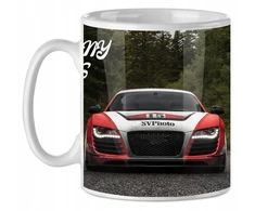 Puodelis su Audi motyvu + Bet Koks Užrašas - Nemokamai!