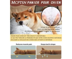 Puppy Love šuns lova, katės krepšys šunims, išplečiamas, raminanti šuns pagalvė, skalbiama, patogi lova mažiems, vidutiniams ir dideliems šunims, minkšta ir pūkuota (skersmuo 120 cm, raudona)