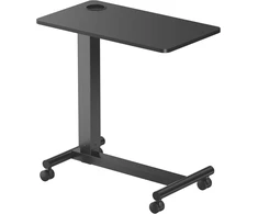 Puremounts® Mobilus staliukas šoninis, reguliuojamo aukščio, aukščio reguliavimas 71,2 cm iki 106,2 cm, iki 7kg keliamoji galia, užrakinami ratukai, integruotas gėrimų laikiklis, juodas