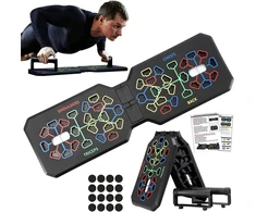 Push Up Pro 12-in-1 sulankstoma atsispaudimų lenta su rankena raumenų treniruotėms, efektyvioms formoms, atsispaudimų lenta namų kalistenikos įrangai viso kūno treniruotėms ir efektyviems atsispaudimams