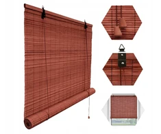 Pusiau užtemdanti bambukinė vidaus žaliuzė roletas 150x220 cm vyšninė