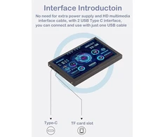 Pusokei 5 colių Ips Usb ekranas, Pc Cpu Gpu Ram duomenų temperatūros monitorius, Usb C Ips viso matymo kampo Pc jutiklių skydelio ekranas su pagrindu ir šakotuvu, skirtas sistemoms