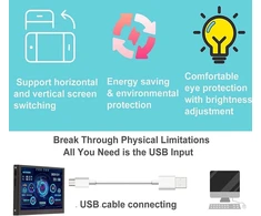 Pusokei 5 colių Ips Usb ekranas, Pc Cpu Gpu Ram duomenų temperatūros monitorius, Usb C Ips viso matymo kampo Pc jutiklių skydelio ekranas su pagrindu ir šakotuvu, skirtas sistemoms