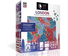 Puzzlemap Londono žemėlapio dėlionė City Map Xxl 500 dalių su brošiūra ir lankstoma kortele 68 x 48 cm Motyvo dydis Kelionių vadovas Dovana Suvenyras
