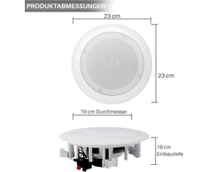 Kompiuterio kolonėlės Pyle pora 6.5" bluetooth įleidžiamų į sieną/lubas 2 krypčių universali namų garso kolonėlių sistema spyruokliniai greiti sujungimai polipropileno kūgio polimero aukštų dažnių garsiakalbis stereo garsas 200 vatų (pdicbt652rd)