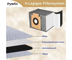Pymin 14 vnt. 4 sluoksnių dulkių siurblių maišelių rinkinys, skirtas Eufy Clean X8 Pro / X10 Pro Omni robotų dulkių siurblių savaiminio išsivalymo stočiai, atsarginių maišelių priedai, dulkių siurblių maišelių atsarginės dalys, 2,5 l