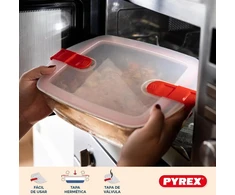 Pyrex® - Cook &amp; Heat - 5 stiklinių indų rinkinys su hermetiškais dangteliais, tinkamas naudoti mikrobangų krosnelėje, be Bpa