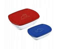 Pyrex Cook &amp; Store 2 vnt. karščiui atsparių indų rinkinys, 1,2 L + 2,5 L