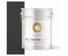 Q-cover dekoratyvinis smulkiagrūdis grafito spalvos tinkas su permatoma žėrute D924 15kg