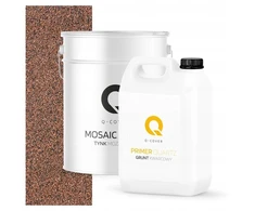 Q-cover mozaikinis tamsiai rudas tinkas m73 dervos pagrindu, skirtas išoriniam naudojimui, rinkinys 12,5kg + gruntas