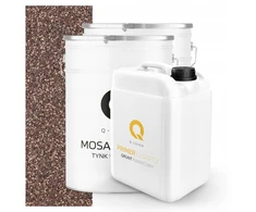 Q-cover mozaikinis tamsiai rudas tinkas m71 dervos pagrindu, skirtas išoriniam naudojimui 2x 25kg + gruntas 13m2