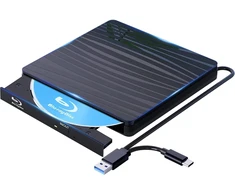Qdsylq išorinis Blu Ray įrenginys 50g, Type-c ir Usb 3.0 Hd 1080p Bluray įrenginys išorinis Blu Ray įrenginys išorinis Bd Cd Dvd Rom Rw Blu-ray įrenginys nešiojamam kompiuteriui Pc Mac Windows 11/10/8/7/xp/linux/macos Xin