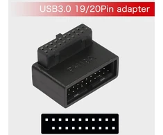 Qianrenon Ph19a Usb 3.0 19/20 kontaktų 90 laipsnių adapteris, tėviškas į moterišką L formos pasukimas, dešiniojo kampo moteriška jungtis, skirta stalinių kompiuterių pagrindinėms plokštėms, kampu aukštyn