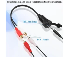 Qianrenon Rca į 3.5 mm Stereo Vandeniui Atsparus Kabelis Adapteris