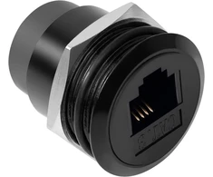 Qianrenon Rj11 įmontuojamas sriegio tvirtinimo adapteris Cat3 Rj11 6p4c mama-mama panelinis apvalus jungtis, telefono linijų modemo jungtis, montuojamas ant stalo, prietaisų spintelėse