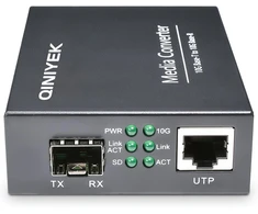 Qiniyek 10gb ethernet fiber media konverteris, 10g fiber ethernet konverteris su 1 x Rj45 10gbe prievadu į 1 x 10gbe Sfp+ prievadą