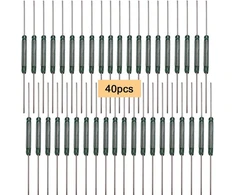 Qitindasen Premium Mka-14103 At10-15 stiklinis vamzdelinis reed jungiklis, 2 x 14 mm kontaktinis magnetinis reed jungiklis, magnetinės indukcijos jungiklis, reed kontaktinis uždarytuvas (n/o) magnetinio valdymo jungiklis, 40 vnt. pakuotė