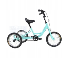 Kelioninis QKids Triratis dviratis 14’ Single Speed Shelf - šviesiai žalias