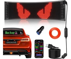 Pakabinamas šviestuvas Qnoavve Led Programuojamas ekranas, 37 x 9 cm Led ženklas su Bluetooth programėlės valdymu, lanksti Usb 5 V Led rezultatų suvestinė, personalizuotas šviesos ženklas automobiliui, sunkvežimiui, parduotuvei, barui, viešbučiui, reklamai