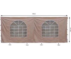 Quick Star 2 šoninės sienelės su pvc langu 300 x 193 cm / 400 x 193 cm, skirtos pavėsinei Sahara 3 x 4 m, smėlio spalvos
