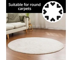 Qwork® 16 vnt. neslystančių kilimų pagrindų, 80x80 mm, širdelės formos