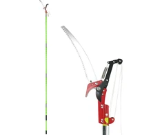 Grandininis pjūklas Qwork® 4 m aukščio genėjimo įrankis, genėjimo pjūklas su reguliuojama rankena, pjauna švariai ir greitai, reguliuojamas aukštis 1,4 m - 4 m